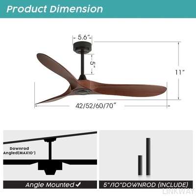 Wholesale factory Model 666 42 Inch Black White Wood ABS Blade Modern Ceiling Fan