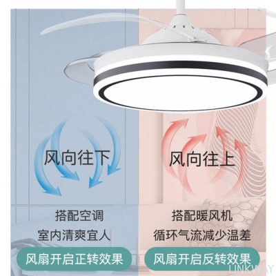 Manufacturer 42-Inch Modern Simple LED Fan Lamp with for Bluetooth Frequency Conversion 110V-220V Wide Pressure for Living Room