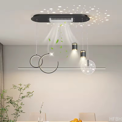 Factory Modern 2024 New Full Spectrum Eye protection Leafless Ceiling Fan with Light Ceiling Light Living Room Fan Light
