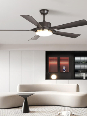 Factory Minimalist 52-inch Ceiling Fan With LED Light 5 Blades Remote Control