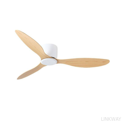 Wholesale factory Led Ceiling Fan Wood Plastic Blades Flush Mount Ceiling Fan With Remote