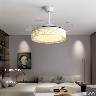 Manufacturer Bedroom 42 Inch Indoor Decorative Fandelier Remote Control Smart Bldc Modern Led Ceiling Fan with Light