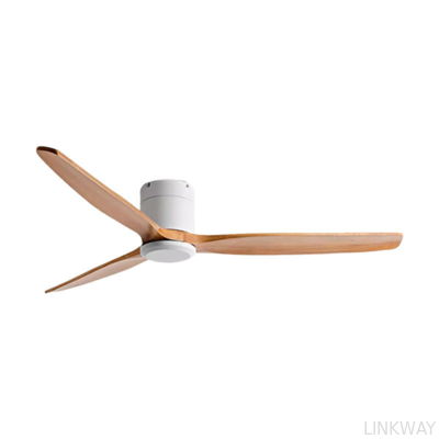 Manufacturer Smart Ceiling Fan Flush Mount Smart Remote Control 3 Wooden Blades Ceiling Fan