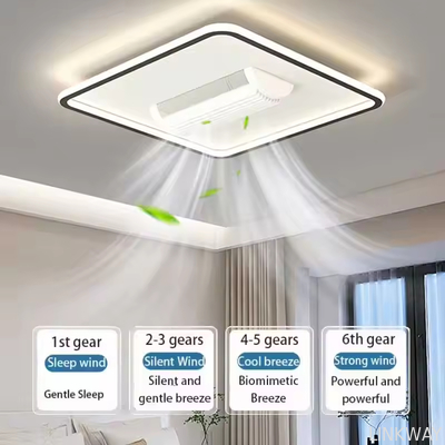 Wholesale factory Modern Luxury Decorate Room or Hotel Ceiling Fan Light Recessed Smart LED Ceiling Fan Lamp With Remote Control