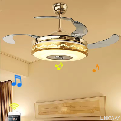 Manufactory China OEM Invisible Blade Living Room Decorative Enclosed Ceiling Fans Light Lamp