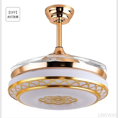 Manufactory China OEM Invisible Blade Living Room Decorative Enclosed Ceiling Fans Light Lamp