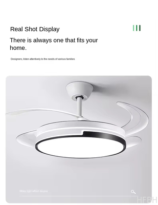 Factory Intelligent Led Ceiling Fan Modern Decorative 3 Color Led Light Smart Remote Control Invisible Ceiling Fan