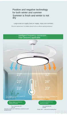 Factory Intelligent Led Ceiling Fan Modern Decorative 3 Color Led Light Smart Remote Control Invisible Ceiling Fan