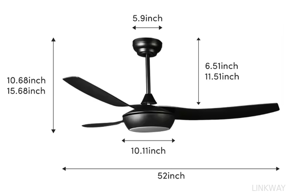 Wholesale  Modern Design 120v-220v Indoor LED Ceiling Fan Light with DC Motor ABS Body & Remote Control Energy Efficient for Home Office