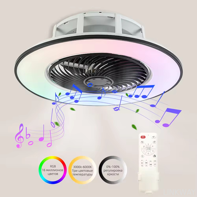 Wholesale factory Luxurious 48W RGB LED Ceiling Fan Smart Light Modern Remote App Wi-Fi / Music Control Modern Ceiling Fan LED