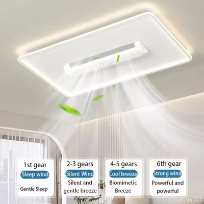 Manufacturer Three Color Strong Wind Anti Flicker No Blades Living Room Bedroom Dining Room Remote Control Silent Fan Light