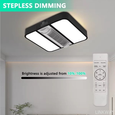 Wholesale factory Luxury Decorate Room or Hotel Ceiling Fan Light Recessed Smart LED Ceiling Fan Lamp With Remote Control