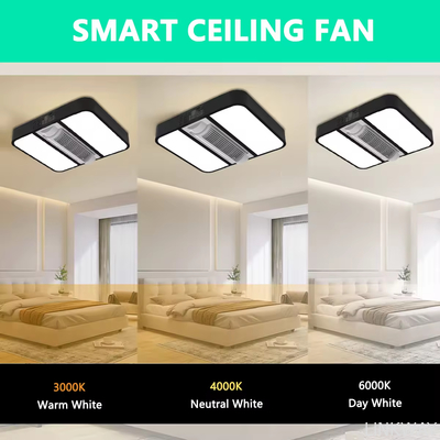 Wholesale factory Luxury Decorate Room or Hotel Ceiling Fan Light Recessed Smart LED Ceiling Fan Lamp With Remote Control