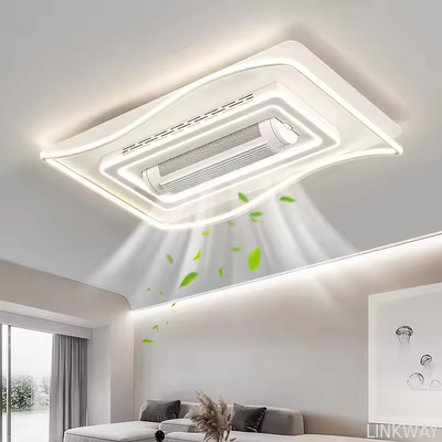Wholesale   Modern Bladeless LED Lighting Iron Body Air Conditioner for Living Room & Bedroom High-Silent AC Motor Remote Control Switch