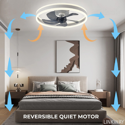 Wholesale  Factory Supply Modern Simple Fan Light for Bedroom Mute Ceiling Fan Light with ABS Material