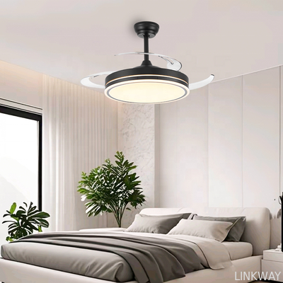 wholesale   Contemporary Ceiling Light With Fan For Home Or Villa Metal Iron Copper For Ambient Lighting