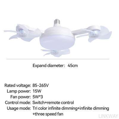 Wholesale   4 Heads Fan LED Light Drone-Shaped Remote Control Indoor Bedroom AC 85-265V Ceiling Fan Lamp