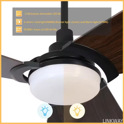 Wholesale    52 Inch Ceiling Fan With Light For Dining Room Lighting Decoration Led Ceiling Fan Light