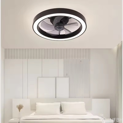 20 Inch Fan Light Deluxe Black and White Model Simple Dimmable 5 Blade Ceiling Fan Light Remote Control