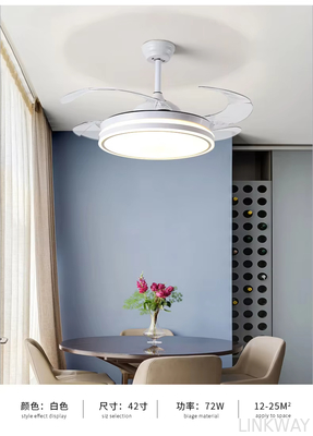Wholesale    Modern LED Ceiling Fan Light for Home and Restaurant Bluetooth Mute Simple Invisible Iron Chandelier 220V