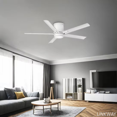 Wholesale       42"/52" Aluminum LED Ceiling Fan with Light Three-Color LED 6 Adjustable Speeds Remote Control Metal Material