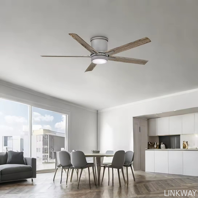 Wholesale       42"/52" Aluminum LED Ceiling Fan with Light Three-Color LED 6 Adjustable Speeds Remote Control Metal Material
