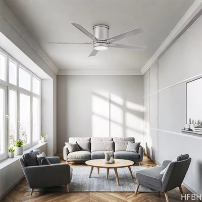 42"/52" Aluminum LED Ceiling Fan with Light Three-Color LED 6 Adjustable Speeds Remote Control Metal Material