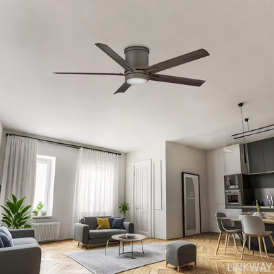 Wholesale       42"/52" Aluminum LED Ceiling Fan with Light Three-Color LED 6 Adjustable Speeds Remote Control Metal Material