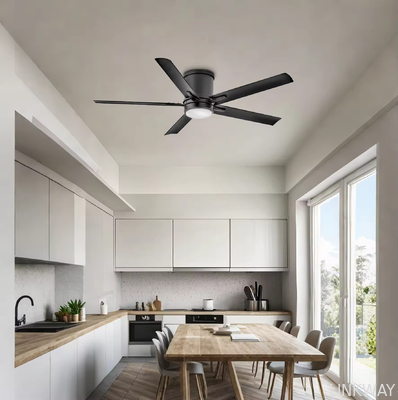 Wholesale       42"/52" Aluminum LED Ceiling Fan with Light Three-Color LED 6 Adjustable Speeds Remote Control Metal Material