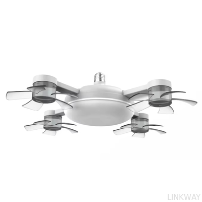 wholesale   Shaped Fan Lamp Socket Fan Light with Remote Control Ceiling Fan with Light E27 Ceiling Drone Light for Home