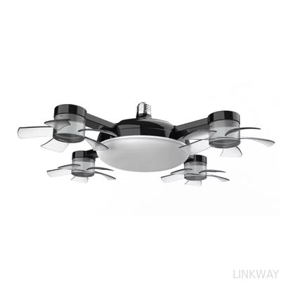 wholesale   Shaped Fan Lamp Socket Fan Light with Remote Control Ceiling Fan with Light E27 Ceiling Drone Light for Home