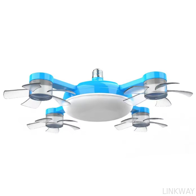 wholesale   Shaped Fan Lamp Socket Fan Light with Remote Control Ceiling Fan with Light E27 Ceiling Drone Light for Home