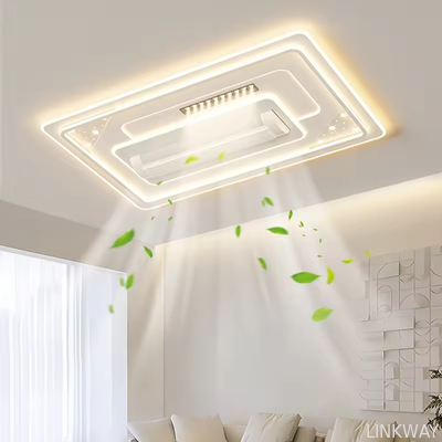 Wholesale   Hotel Bedroom Living Room Decorative Recessed Smart Bladeless LED Ceiling Fan With Light and Remote