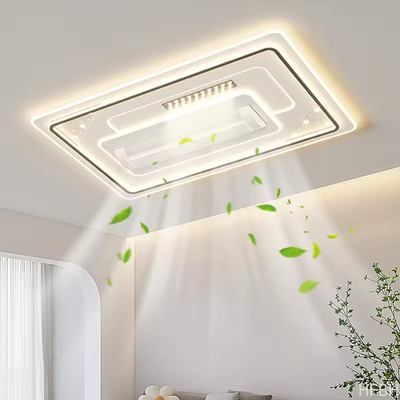 Hotel Bedroom Living Room Decorative Recessed Smart Bladeless LED Ceiling Fan With Light and Remote