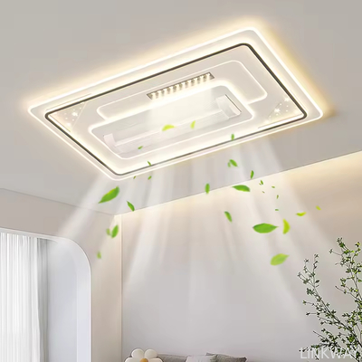 Wholesale   Hotel Bedroom Living Room Decorative Recessed Smart Bladeless LED Ceiling Fan With Light and Remote