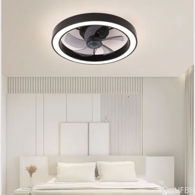 Factory Remote APP Control Smart Low Profile Ceiling Fan Light Flush Mount LED Ceiling Light 6 Wind Speeds New Technology Ceiling Fans