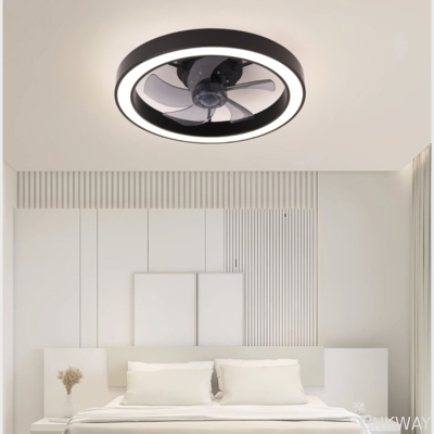 Wholesale Factory Remote APP Control Smart Low Profile Ceiling Fan Light Flush Mount LED Ceiling Light 6 Wind Speeds New Technology Ceiling Fans