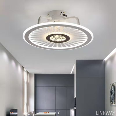 Wholesale Factory Remote APP Control Smart Low Profile Ceiling Fan Light Flush Mount LED Ceiling Light 6 Wind Speeds New Technology Ceiling Fans