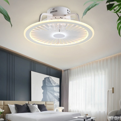 Factory Remote APP Control Smart Low Profile Ceiling Fan Light Flush Mount LED Ceiling Light 6 Wind Speeds New Technology Ceiling Fans