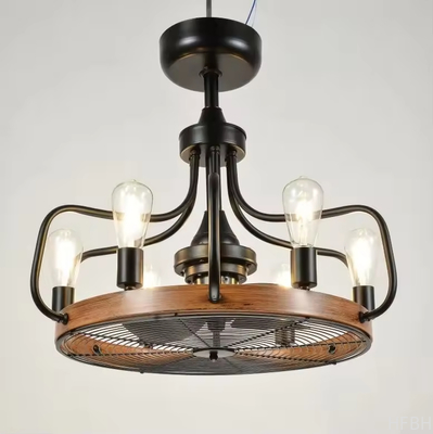 Retro Industry Ceiling Fan Light Modern LED Ceiling Fan With Light Remote Control Fan Lamp
