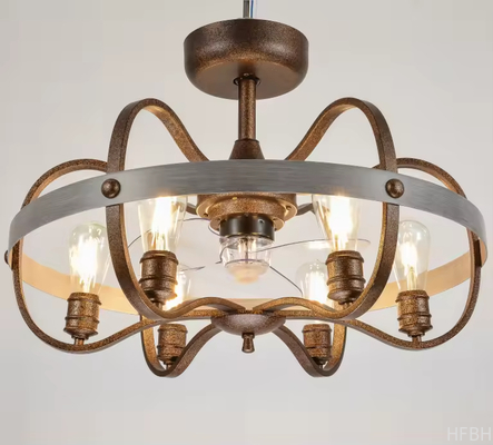 Retro Industry Ceiling Fan Light Modern LED Ceiling Fan With Light Remote Control Fan Lamp