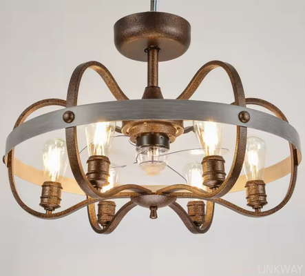 wholesale   Retro Industry Ceiling Fan Light Modern LED Ceiling Fan With Light Remote Control Fan Lamp