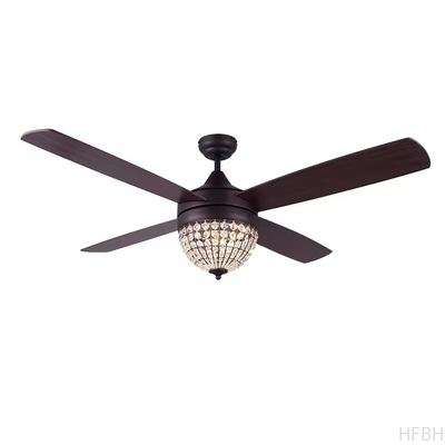 52 Inch Fancy Modern Air Cooling Fan Crystal Lamp Fan ORB Ceiling Fan Light With 4 Plywood Blades Include Remote Control