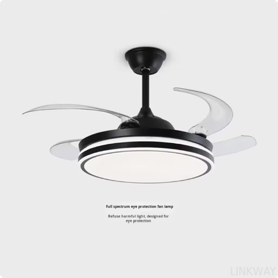 Wholesale   Popular 48inch High Wind Power Silent LED Ceiling Fan Light Variable Frequency Invisible Fan Light For Restaurant
