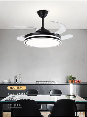 Popular 48inch High Wind Power Silent LED Ceiling Fan Light Variable Frequency Invisible Fan Light For Restaurant