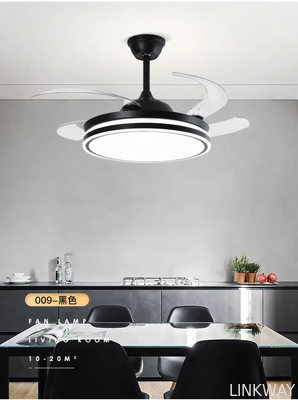 Wholesale   Popular 48inch High Wind Power Silent LED Ceiling Fan Light Variable Frequency Invisible Fan Light For Restaurant