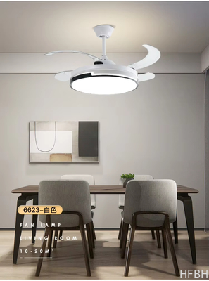 Popular 48inch High Wind Power Silent LED Ceiling Fan Light Variable Frequency Invisible Fan Light For Restaurant