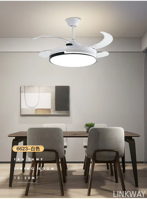 Wholesale   Popular 48inch High Wind Power Silent LED Ceiling Fan Light Variable Frequency Invisible Fan Light For Restaurant