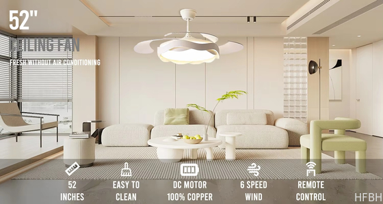 Factory Wholesale  42-Inch High-End Ceiling Fan With Mute Light Simple Short ABS Blades DC Power Source