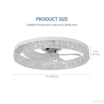 wholesale, manufacturer, factory，batch,tailered, customized         Modern Acrylic Ceiling Fan Light Remote Control Dimmable LED Chandelier 6 Speed Quiet Motor Flush Mount For Living Room Bedroom